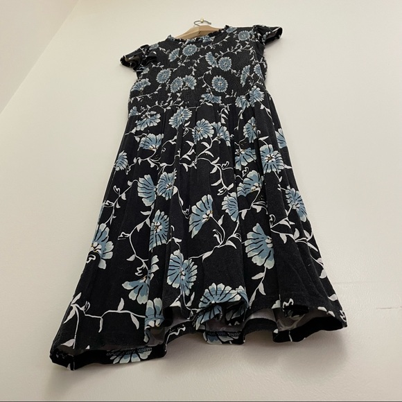 LOFT | Blue Floral Ruched Cotton Knit Sundress - Picture 4 of 10